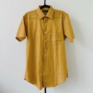 Vintage John Blair Classic Striped Yellow + White Dress Shirt